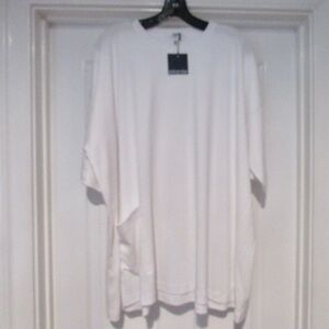 Brand new w tag ESKANDAR Pima Cotton One Pocket S/S Tee T SHIRT OS white